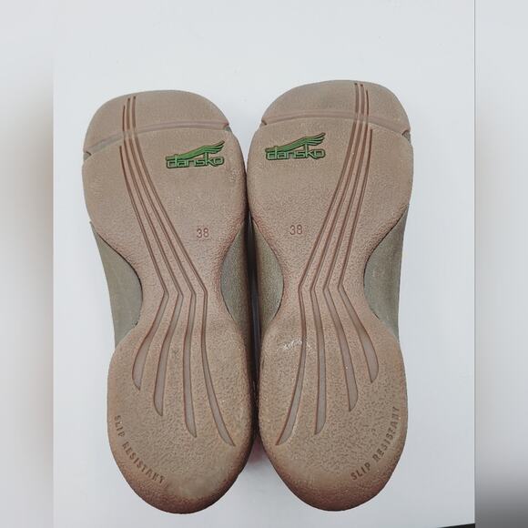 DANSKO Kim Distressed Brown Leather Slip On Clogs Slip Resistant Soles Size 38 - Picture 8 of 12